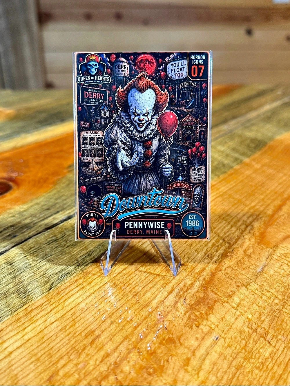 Pennywise IT Custom Downtown Horror Card